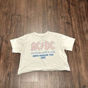 Original Retro Brand AC/DC Cropped Tee, Size Large